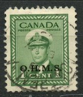 Canada 1950 1 Cent King George VI War OHMS Issue  #O1 - Overprinted