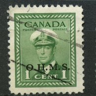 Canada 1950 1 Cent King George VI War OHMS Issue  #O1 - Surchargés