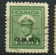 Canada 1950 1 Cent King George VI War OHMS Issue  #O1 - Sobrecargados