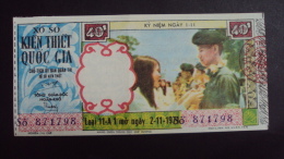Lotterie / Lottery Of South Vietnam Viet Nam : Anniversary Of Revolution 1 Nov / Open On 2 Nov 1971 / 02 Images - Billetes De Lotería