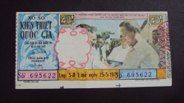 Lotterie / Lottery Of South Vietnam Viet Nam : Nguyen Van Thieu President / Open On 25 May 1971 / 02 Images - Billetes De Lotería