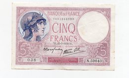 Billet De Cinq Francs Banque De France 1939 (PPP18052) - 5 F 1917-1940 ''Violet''