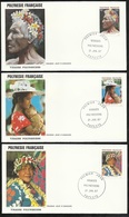 Polynésie 3  Lettres Illustrées  Premier Jour Papeete 21/01/1987 Série N°272 à 274  Visages Et Costumes  Polynésiens  TB - Storia Postale