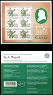 FP0876 Sweden 2006 Mozart's Birthday With Envelope S/S MNH - Ungebraucht