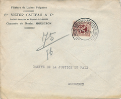 901/28 - Lettre + Contenu TP Lion Héraldique MOUSCRON MOESCROEN 1932 - Entete Filature De Laines Victor Catteau & Cie - 1929-1937 Lion Héraldique