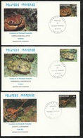 Polynésie 3  Lettres Illustrées  Premier Jour Papeete 18/02/1987 Série N° 275 à 277 Crabes De Polynésie  TB - Schaaldieren