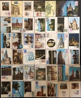 France Cartes Maximum - Lot De 42 Cartes Maximum - Thématique Lieu Monument - Colecciones & Series