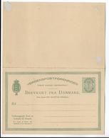 DANMARK - TYPE 1882/1885 - CP ENTIER POSTAL Mi Nr. P24 AVEC REPONSE PAYEE NEUVE - Enteros Postales