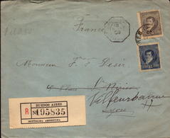 Lettre, Argentine, Buenos Aires Pour La France, Recommander, Lyon,1909        (bon Etat) - Covers & Documents