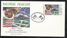 Polynésie Lettre Illustrée  Premier Jour Bora -Bora Le 05/04/1993 Le  N° 431 Aérodrome De Bora-bora TB - Altri (Aria)