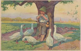 Karl Feiertag - Boy W Trumpet ,Goose - Feiertag, Karl