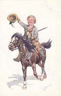 Karl Feiertag - Blonde Boy Riding A Horse - Feiertag, Karl