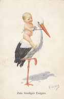 Karl Feiertag - Child Riding A Stork Storch Cicogne 1924 - Feiertag, Karl