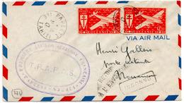 Lettre Permier Vol Papeete Tahiti Nouméa (31.10.1947) TRAPAS - Poste Aérienne