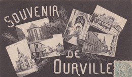 76. OURVILLE. CPA. CARTE MULTIVUES " SOUVENIR DE OURVILLE ". ANNEE 1903 - Ourville En Caux