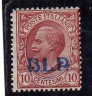ITALY KINGDOM ITALIA REGNO 1921 BLP  CENT. 10c I TIPO MNH FIRMATO SIGNED - Timbres Pour Envel. Publicitaires (BLP)