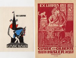 VP14.761 - 1942 / 48 : Ex - Libris : Claude Et Gilberte HUSLER - Georges RITLENG - Bookplates