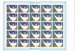 Rwanda Nº 1307 Al 1308 En Pliegos De 25 Series - Ungebraucht