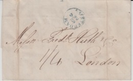 NEDERLAND USED COVER 25 JUNE 1839 AMSTERDAM LONDON BLUE STAMP - ...-1852 Voorlopers