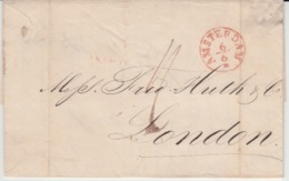 NEDERLAND USED COVER 6 JUNE 1845 AMSTERDAM LONDON RED STAMP - ...-1852 Voorlopers