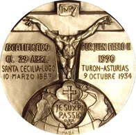 MEDALLA BEATIFICACIÓN INOCENCIO CANOURA ARNAU. MISIONERO Y MÁRTIR PASIONISTA. 1.990. C/CAJA. ESPAGNE. SPAIN MEDAL - Firma's