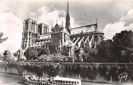 ,Carte Postale PARIS (75) Cathédrale Notre-Dame Et Le Bâteau Mouche (Eglise-Religion) - Kirchen