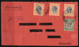 TANGANYIKA 1933 Registered To England 65c Rate SG 96 U #AYX32 - Tanganyika (...-1932)