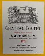 10327 - Château Coutet 1971 Saint Emilion - Bordeaux