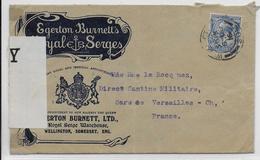 GB - 1916 -  ENVELOPPE ILLUSTREE PUBLICITAIRE De WELLINGTON SOMERSET Avec CENSURE => VERSAILLES - Briefe U. Dokumente