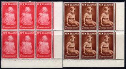 New Zealand 1952 Health Stamps Set Of 2 Plate Blocks Of 6, MNH, SG 710/1 - Neufs