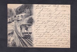 Suisse VD Chemin De Fer De Territet Glion Cachet Départ Tour De Peilz 1898 - La Tour-de-Peilz