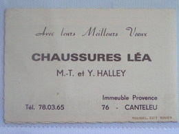 CANTELEU  CARTE DE VOEUX  CHAUSSURES LEA  MT ET Y HALLEY  CALENDRIER 1971 - Canteleu