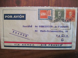 Argentine 1935 Lettre Mention Entierement Transporté Par Avion Cover France Colonie Enveloppe Airmail Via Aerea Air - Aéreo