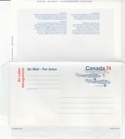CANADA - ENTIER POSTAL AEROGRAMME CANADA 74  - AVIONS /2 - Autres & Non Classés