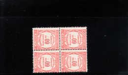 ALGERIE TIMBRES TAXES N° 18  1F LILAS  BLOC DE 4   NEUFS XX - Strafport