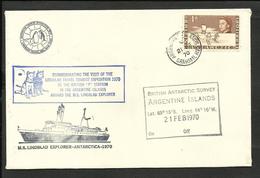 BRITISH ANTARCTIC TERRITORY, ARGENTINA ISLANDS 1970 CANCELATION COVER - FDC