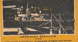 Chromos : Chocolat Révillon : Lyon - La Passerelle Et L'église Saint-georges - - Revillon