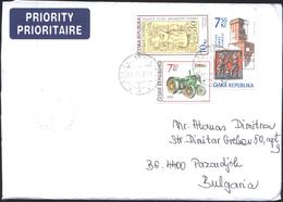 Mailed Cover (letter) With Stamps Tractor 2005 Stamp On Stamp Architecture  From Czech To Bulgaria - Lettres & Documents