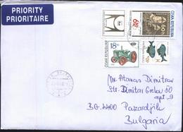 Mailed Cover (letter) With Stamps Tractor 2005 Stamp On Stamp Zodiac Fishes From Czech To Bulgaria - Covers & Documents
