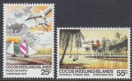 Cocos Islands 1979 - Christmas: Peace On Earh, Beach Scenes - Mi 48-49 ** MNH - Cocos (Keeling) Islands