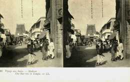 Inde...voyage En Inde...madura...une Rue Vers Le Temple...carte Stéreo - India