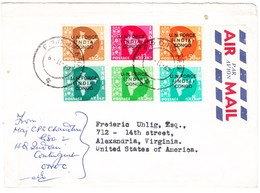 1962 Indien Police In Kongo; Flugbrief Mit Sechs Werten ONUC, F.P.O. 660 Nach Alexandria USA; Bedarfsspuren - Militärpostmarken