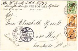 1907 Russische Post In China, Hankow; AK Aus Hankow Nach Kiel - China
