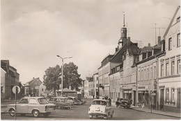 AK Ehrenfriedersdorf Karl Marx Platz Marktplatz Markt HO Gasthof Cafe ? Haltestelle Trabant Wartburg Erzgebirge DDR - Ehrenfriedersdorf