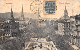 M07985 "MONTREAL-VICTORIA SQUARE" ANIMATA-CARTOLINA POSTALE ORIGINALE SPEDITA 1908 - Montreal