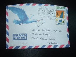 LETTRE TP AVION PARIS NOUMEA 72F OBL.4-6 1986 NEPOUI NOUVELLE CALEDONIE - Briefe U. Dokumente