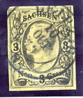 SAXONY 1855 Johann I  3 Ngr. Used.  Michel 11 - Saxony