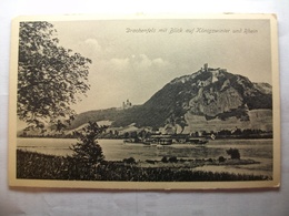 Carte Postale Allemagne - Drachenfels Mit Blick Auf Königswinter Und Rhein (Petit Format Noir Et Blanc Non Circulée  ) - Drachenfels