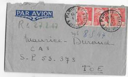 1947 - INDOCHINE - ENVELOPPE  Par AVION De PARIS  Avec GANDON => SP 53373 TOE - War Of Indo-China / Vietnam