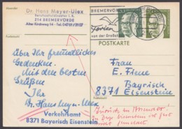 P 83, Bedarf Mit Zusatzfrankatur, "retour"-Vermerk - Postcards - Used
